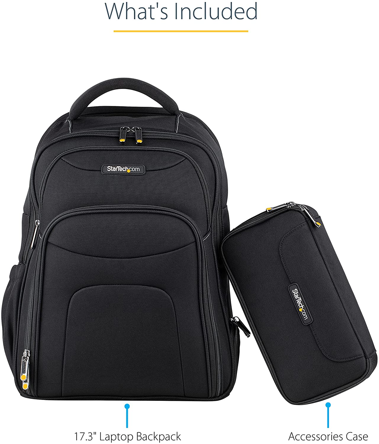 StarTech.com 15.6" Laptop Backpack with Removable Accessory Case - Professional IT Tech Backpack for Work/Travel/Commute - Durable Ergonomic Computer Bag - Nylon - Notebook/Tablet Pockets (NTBKBAG156)