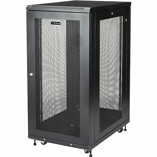 StarTech.com 4-Post 24U Server Rack Cabinet, 19 Data Rack Cabinet for IT / Network Equipment, with Adjustable Mounting Rails 24U Cabinet