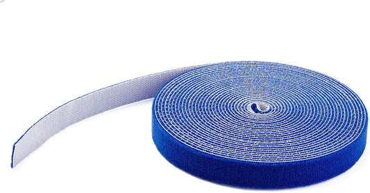 StarTech.com 50ft Hook and Loop Roll - Cut-to-Size Reusable Cable Ties - Bulk Industrial Wire Fastener Tape/Adjustable Fabric Wraps Blue/Resuable Self Gripping Cable Management Straps (HKLP50BL) 50 ft Blue