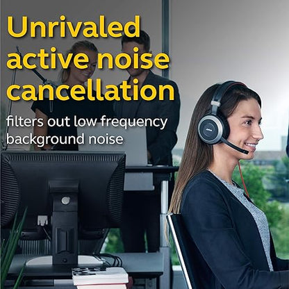 Jabra Evolve 80 UC Wired Headset Professional Telephone Headphones with Unrivalled Noise Cancellation for Calls and Music, Features World-Class Speakers and All Day Comfort UC Optimized