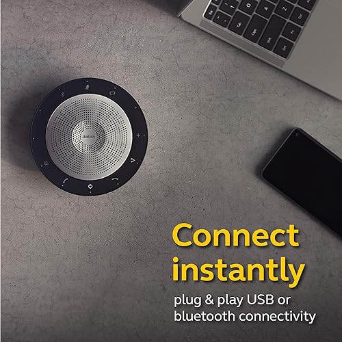 Jabra Speak 750 UC Wireless Bluetooth Speakerphone with Link 370 USB Adapter – Portable Conference Speaker for Holding Meetings Anywhere with Premium Audio - Certified for Zoom & Google Meet Speak 750 UC Optimized