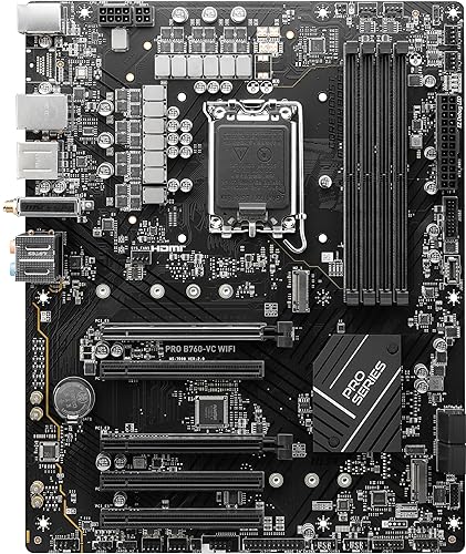 MSI PRO B760-VC WiFi ProSeries Motherboard (Supports 12th/13th Gen Intel Processors, LGA 1700, DDR5, PCIe 4.0, M.2, 2.5Gbps LAN, USB 3.2 Gen2, Wi-Fi 5, ATX) ATX PRO B760-VC WIFI