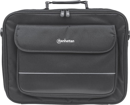 Manhattan 17 Inch Laptop Briefcase Shoulder Bag, Ultra-Lightweight &amp; Padded Compartments, for Carrying Laptop, Notebook, Macbook, Tablet, Black, 3 Yr Mfg Warranty - 421560