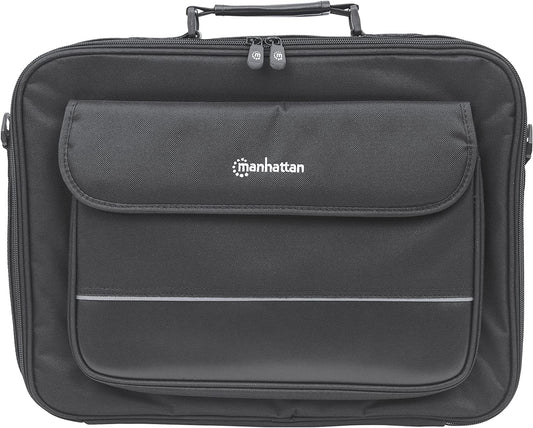 Manhattan 17 Inch Laptop Briefcase Shoulder Bag, Ultra-Lightweight &amp; Padded Compartments, for Carrying Laptop, Notebook, Macbook, Tablet, Black, 3 Yr Mfg Warranty - 421560