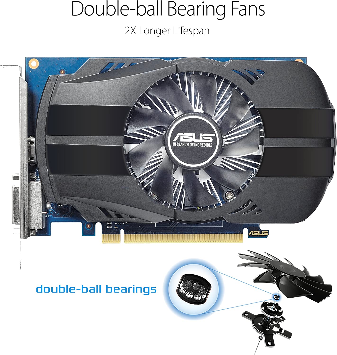 ASUS PH-GT1030-O2G GeForce GT 1030 2GB Phoenix Fan OC Edition HDMI DVI Graphics Card Graphic Card
