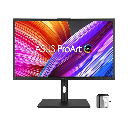 ASUS ProArt Display 27”4K HDR RGB OLED Professional Monitor (PA27DCE-K) - UHD (3840 x 2160), 99% DCI-P3, HLG, ?E < 1, USB-C PD 80W, Hardware Calibration, Calman Ready, X-rite i1 Display Pro Calibrator 27 OLED 4K HDR USB-C Calibrator Mac
