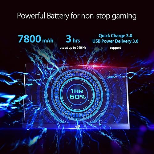 ASUS ROG Strix XG17AHPE 17.3” Portable Gaming Monitor, 1080P Full HD (1920 x 1080), IPS, 240Hz, Adaptive-Sync, Eye Care, Micro-HDMI USB-C, 3 Hour Battery Life 17" IPS 240Hz w/ Smart Cover