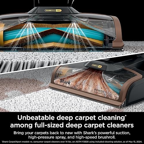 Shark CarpetXpert HairPro Pet with StainStriker, Upright Carpet Cleaner machine for Pets, Deep Carpet, Rug and Upholstery Cleaner, Pet Stain & Odour Remover, Pet Hair Pickup, Carpet Shampooer, EX301C