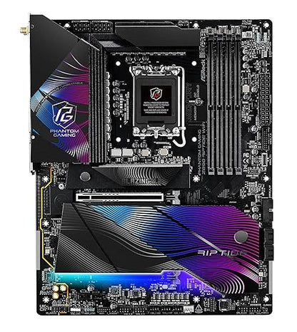 ASRock Intel Core Ultra Phantom Gaming Z890 Riptide WiFi 7 ATX Motherboard DDR5 9066 MHz 256 GB LGA1851 RL-ILM M.2 PCIe 5.0