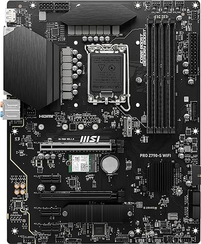 MSI PRO Z790-S WiFi ProSeries Motherboard (Supports 12th/13th Gen Intel Processors, LGA 1700, DDR5, PCIe 5.0, M.2, 2.5Gbps LAN, USB 3.2 Gen2, Wi-Fi 6E, ATX)