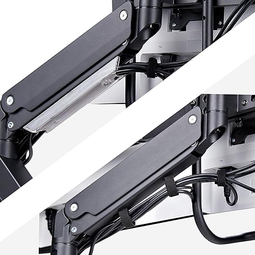 StarTech.com Crossbar Triple Monitor Desk Mount for Up to Three 27in Screens, VESA 75x75/100x100, Tool-Less Arm Adjustments