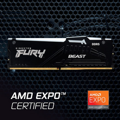 Kingston Technology Fury Beast RGB 32GB (2x16GB) 5600MT/s DDR5 CL36 Desktop Memory Kit of 2 | Infrared Sync Technology | AMD Expo | Plug N Play | KF556C36BBEAK2-32 5600MT/s 16GB (2x16GB)