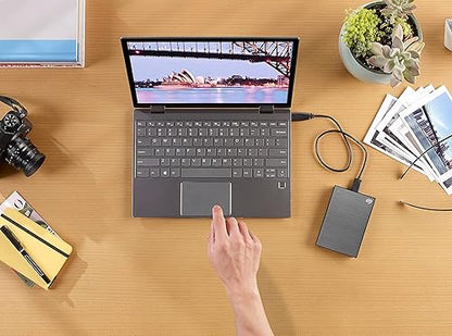 Seagate One Touch, 2 TB, Portable External Hard Drive, Password-Activated Hardware Encryption, PC, Notebook & Mac, USB 3.0, Space Gray, (STKY2000404) Space Grey 2TB Portable - Business