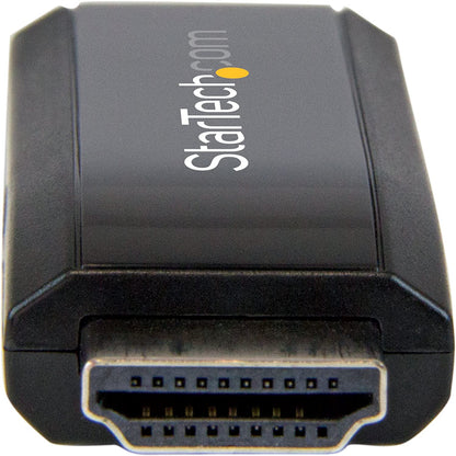 StarTech.com HDMI to VGA Adapter - Aux Audio Output - Compact - 1920x1200 - HDMI to VGA (HD2VGAMICRA) Black With 3.5mm Audio Black