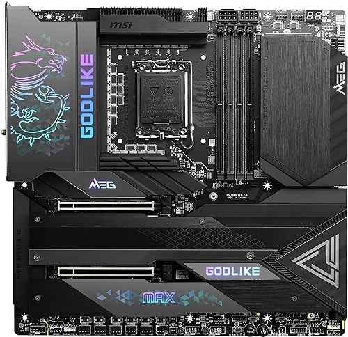 MSI MEG Z790 GODLIKE MAX Gaming Motherboard (Supports 12th/13th/14th Gen Intel Processors, LGA 1700, DDR5, PCIe 5.0, M.2, 10Gbps LAN, USB 3.2 Gen2, Wi-Fi 7, Thunderbolt, E-ATX)