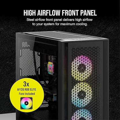 Corsair 5000D RGB Mid-Tower Case - 3X AF120 RGB Fans - Lighting Node PRO - High-Airflow Design - RapidRoute Cable Management - Black