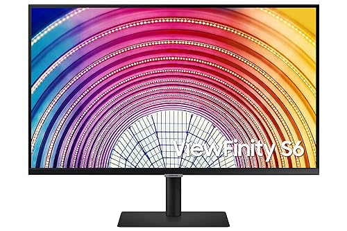 SAMSUNG S60UA Series 24-Inch Viewfinity WQHDComputer Monitor, 75Hz, IPS Panel, USB-C, HDR10 (1 Billion Colors), Height Adjustable Stand, TUV-Certified Intelligent Eye Care (LS24A600UCNXGO) 24-inch 2022 version Display + HDMI + USB-C Ports