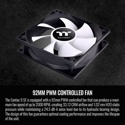 Thermaltake Contac 9 SE CPU Cooler, 120W Cooling Power, 92mm PWM Fan, Support Intel LGA 1700/ AMD AM4, CL-P106-AL09WT-A