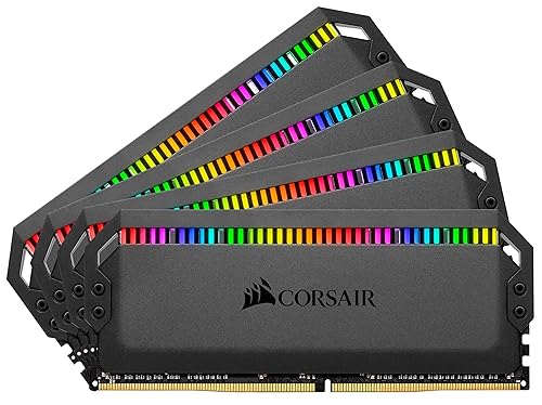 Corsair Dominator Platinum RGB 128GB (4x32GB) DDR4 3200MHz C16 Desktop Memory (12 Ultra-Bright CAPELLIX RGB LEDs, Patented Dual-Channel DHX Cooling Technology, Intel XMP 2.0 Support) Black