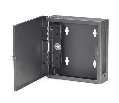 Black Box Mini Wallmount Fiber Enclosure, One Adapter Panel, Non-Locking - For Patch Panel, LAN Switch - Wall Mountable - Cold-rolled Steel (CRS)