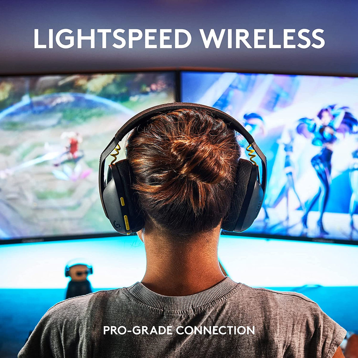 Logitech G435 LIGHTSPEED and Bluetooth Wireless Gaming Headset - Lightweight over-ear headphones, built-in mics, 18h battery, compatible with Dolby Atmos, PC, PS4, PS5, Nintendo Switch, Mobile - Black Black Headset Only