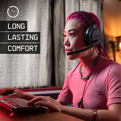 ASTRO Gaming A10 Wired Gaming Headset, Lightweight and Damage Resistant, ASTRO Audio, 3.5 mm Audio Jack, for Xbox Series X|S, Xbox One, PS5, PS4, Nintendo Switch, PC, Mac- Black