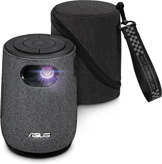 ASUS ZenBeam Latte L1 Portable LED MiniSmart Wi-Fi Projector 300Lumens, Native 720PHD, Harman Kardon 10W Bluetooth Speaker, 3-Hour Video Playback, Wireless Projection, HDMI, Remote Control, AptoideTV