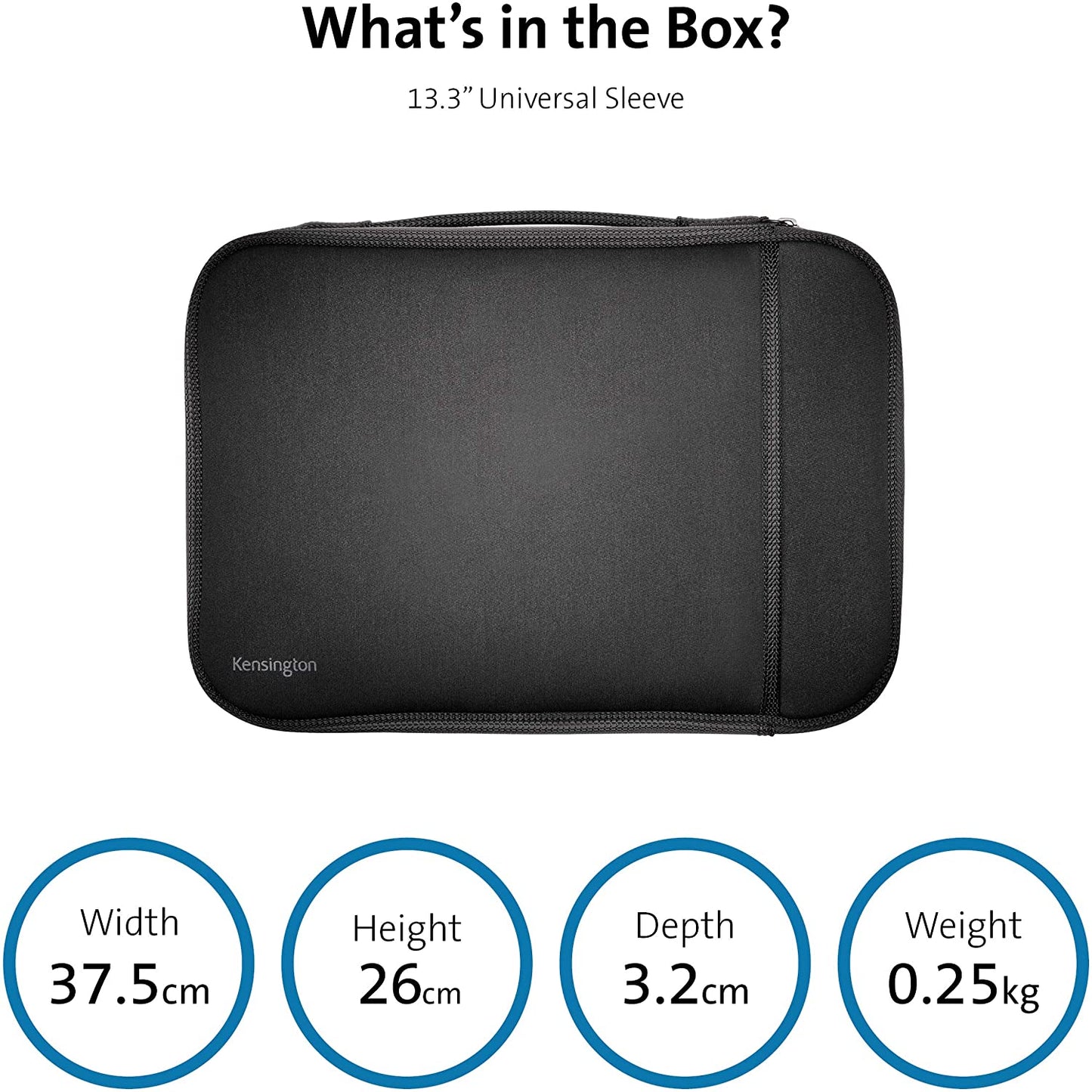 Kensington 14-Inch Laptop Chromebook Sleeve with Storage Pocket (K62610WW),Black 14"