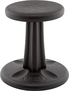 Kore design Kore Kids Wobble Chair - Flexible Seating Stool for Classroom &amp; Elementary School, ADD/ADHD - Made in The USA - Age 6-7, Grade 1-2, Black (14in) Black Kids (14in Tall)