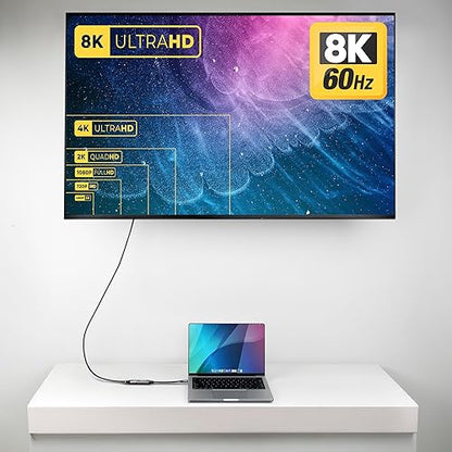StarTech.com USB-C to HDMI Adapter, 8K 60Hz / 4K 120Hz, Thunderbolt / USB4 Compatible, USB C to HDMI 2.1 Converter