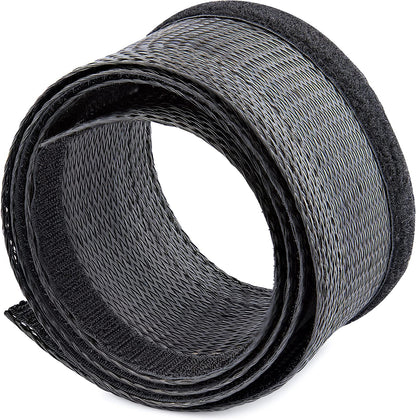 StarTech.com 10ft (3m) Cable Management Sleeve, Trimmable Heavy Duty Cable Wrap, 1.2" (3cm) Dia. Polyester Mesh Computer Cable Manager/Protector/Concealer, Black Cord Organizer/Hider (WKSTNCMFLX)