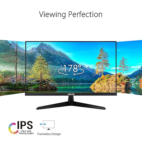 ASUS 24” (23.8-inch viewable) Eye Care Monitor (VY249HF) - Full HD, IPS, 100Hz, IPS, SmoothMotion, 1ms, Adaptive Sync, Blue Light Filter, Flicker Free, HDMI, VESA Mountable, 3 Year Warranty