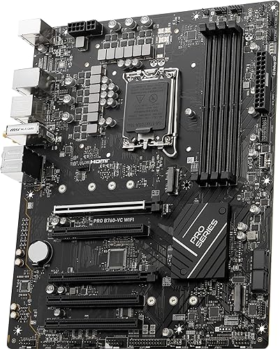 MSI PRO B760-VC WiFi ProSeries Motherboard (Supports 12th/13th Gen Intel Processors, LGA 1700, DDR5, PCIe 4.0, M.2, 2.5Gbps LAN, USB 3.2 Gen2, Wi-Fi 5, ATX) ATX PRO B760-VC WIFI