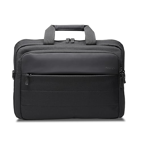Kensington EQ 16" Laptop Carrying Case, Protective with Padded Straps and Compartments, Clampshell Design, Made from 23.0 x 250ml Plastic Bottles - for Laptops Up to 16" (K60390WW)