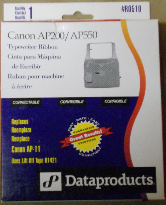 Dataproducts Products - Dataproducts - R0510 Compatible Correctable Ribbon, Black - Sold As 1 Each - For use with various Canon typewriters. - Consistent, trouble-free performance. - Accurate, crisp character output. - Easy to remove and install.