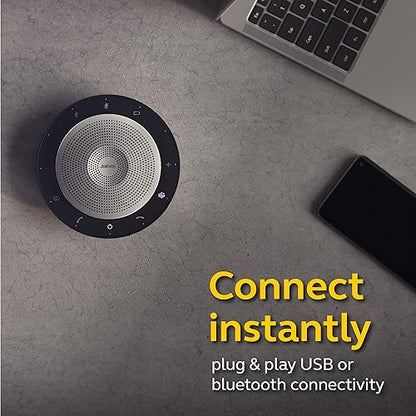 Jabra Speak 750 MS Wireless Bluetooth Speakerphone with Link 370 USB Adapter – Portable Conference Speaker for Holding Meetings Anywhere with Premium Audio - Certified for Microsoft Teams Speak 750 Skype Optimized
