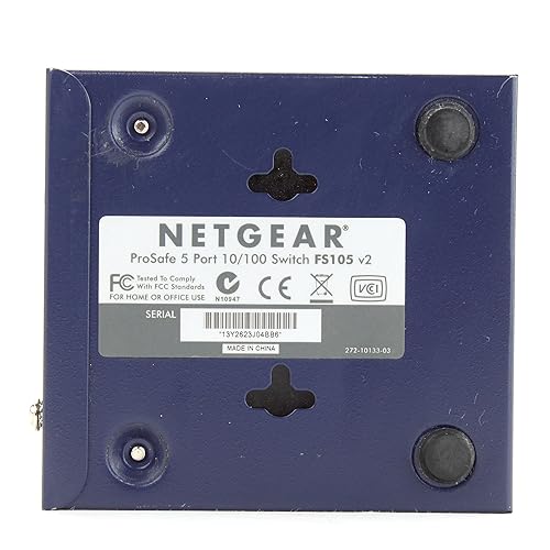 NETGEAR 5-Port Fast Ethernet 10/100 Unmanaged Switch (FS105NA) - Desktop, and ProSAFE Lifetime Protection 5 Port