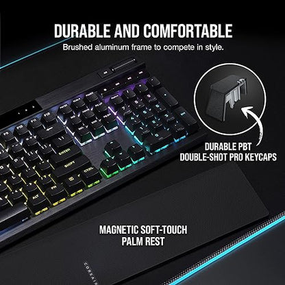 Corsair K70 RGB PRO Mechanical Gaming Keyboard (Cherry MX Brown Switches, 8,000Hz Hyper-Polling, Durable PBT Double-Shot Keycaps, Magnetic Soft-Touch Palm Rest) QWERTY, NA Layout - Black