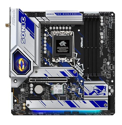 ASRock B760M PG Sonic WiFi Motherboard 7200 MHz DDR5 XMP & Expo Support 12+1+1 Phase Design with Dr.MOS PCIe 5.0 + Surface-Mount Tech USB 3.2 Gen2 Type-C Header M.2 192 GB