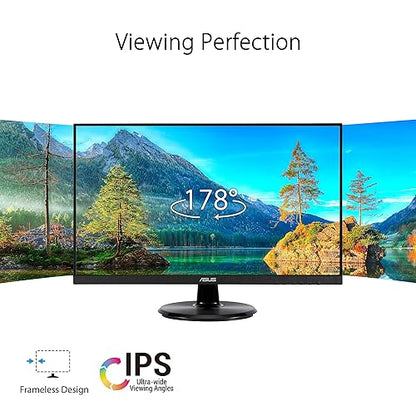 ASUS 27” 1080P Eye Care Monitor (VA27DQF) - IPS, Full HD, Frameless, 100Hz, 1ms, Adaptive-Sync, for Working and Gaming, Low Blue Light, Flicker Free, HDMI, DisplayPort, 3 Year Warranty IPS 100Hz Adaptive-Sync