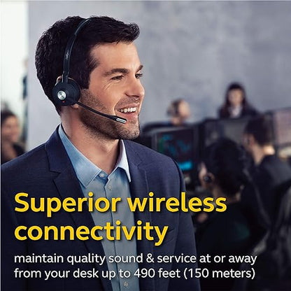 Jabra Engage 65 Wireless Headset, Stereo – Telephone Headset with Industry-Leading Wireless Performance, Advanced Noise-Cancelling Microphone, Call Center Headset with All Day Battery Life Engage 65 Stereo