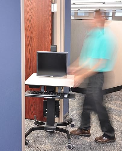 Ergotron – WorkFit-C HD Single Monitor Mobile Standing Desk, Rolling Sit Stand Workstation – for Monitors Up to 30 Inches, 16 to 28 lbs