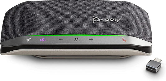Poly Sync 20+ Bluetooth Speakerphone w/USB-C UC Bluetooth Adapter (Plantronics) - Personal Portable Speakerphone - Noise &amp; Echo Reduction - Connect Wirelessly to PC/Mac/Cell Phone - Teams Certified USB-C, Teams Version