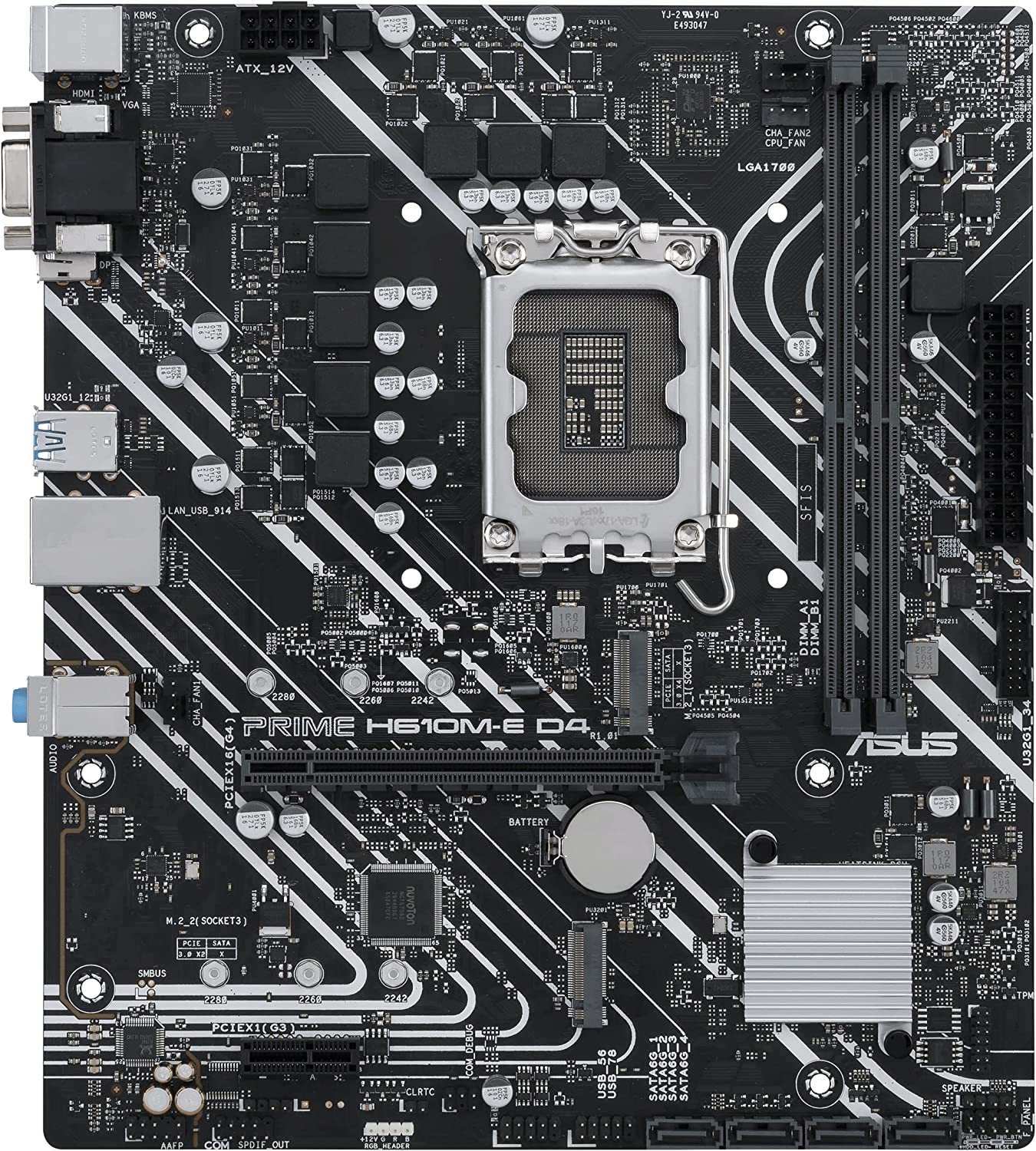 ASUS Prime H610M-E D4 LGA 1700(Intel 12th Gen) mATX Motherboard (PCIe 4.0, DDR4,2xM.2 Slots,1Gb LAN,DisplayPort/HDMI/D-Sub, USB 3.2 Gen 1 Ports, SATA 6 Gbps, COM Header, RGB Header)