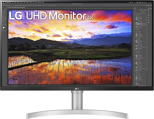 LG 32UN650-W 31.5 Inch UHD (3840 x 2160) IPS Ultrafine Display with HDR10 Compatibility, DCI-P3 95% Color Gamut, AMD FreeSync, and 3-Side Virtually Borderless Height Adjustable Stand, Silve/White