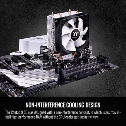 Thermaltake Contac 9 SE CPU Cooler, 120W Cooling Power, 92mm PWM Fan, Support Intel LGA 1700/ AMD AM4, CL-P106-AL09WT-A