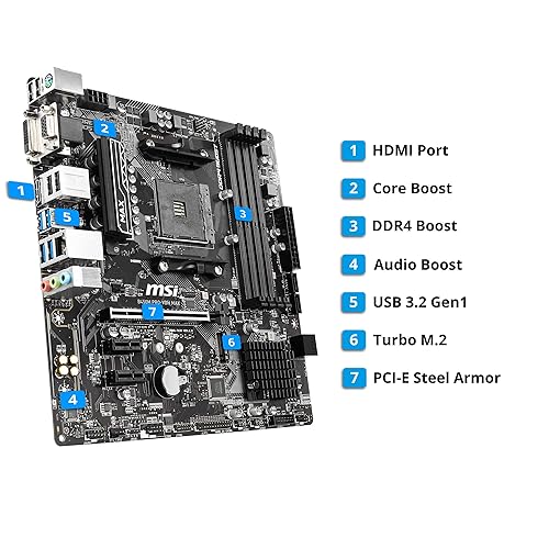 MSI ProSeries AMD Ryzen 2ND and 3rd Gen AM4 M.2 USB 3 DDR4 D-Sub DVI HDMI Micro-ATX Motherboard (B450M PRO-VDH Max) Micro-ATX B450M PRO-VDH MAX