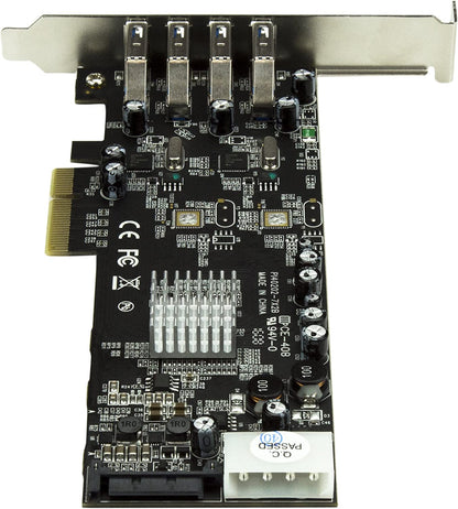 StarTech.com 4-Port USB 3.0 PCI Express Card Adapter - PCIe SuperSpeed USB 3.0 Expansion Card w/ 2 Dedicated 5Gbps Channels (PEXUSB3S42V) PCI Express 4 Ext Dual Bus