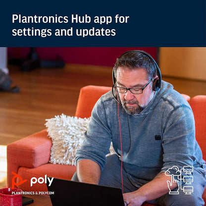 Poly Plantronics - Blackwire 3220 - Wired Dual-Ear (Stereo) Headset with Boom Mic - USB-A to connect to your PC and/or Mac
