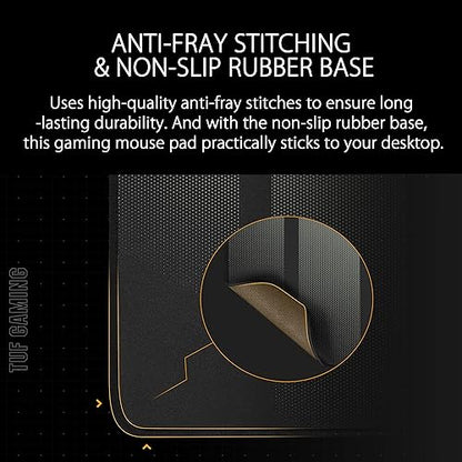 ASUS TUF Gaming P1 Portable Gaming Mouse Pad | Optimized Cloth Surface, Nano-Coated, Water-Resistant, Durable Anti-fray Stitching, and Non-Slip Rubber Base